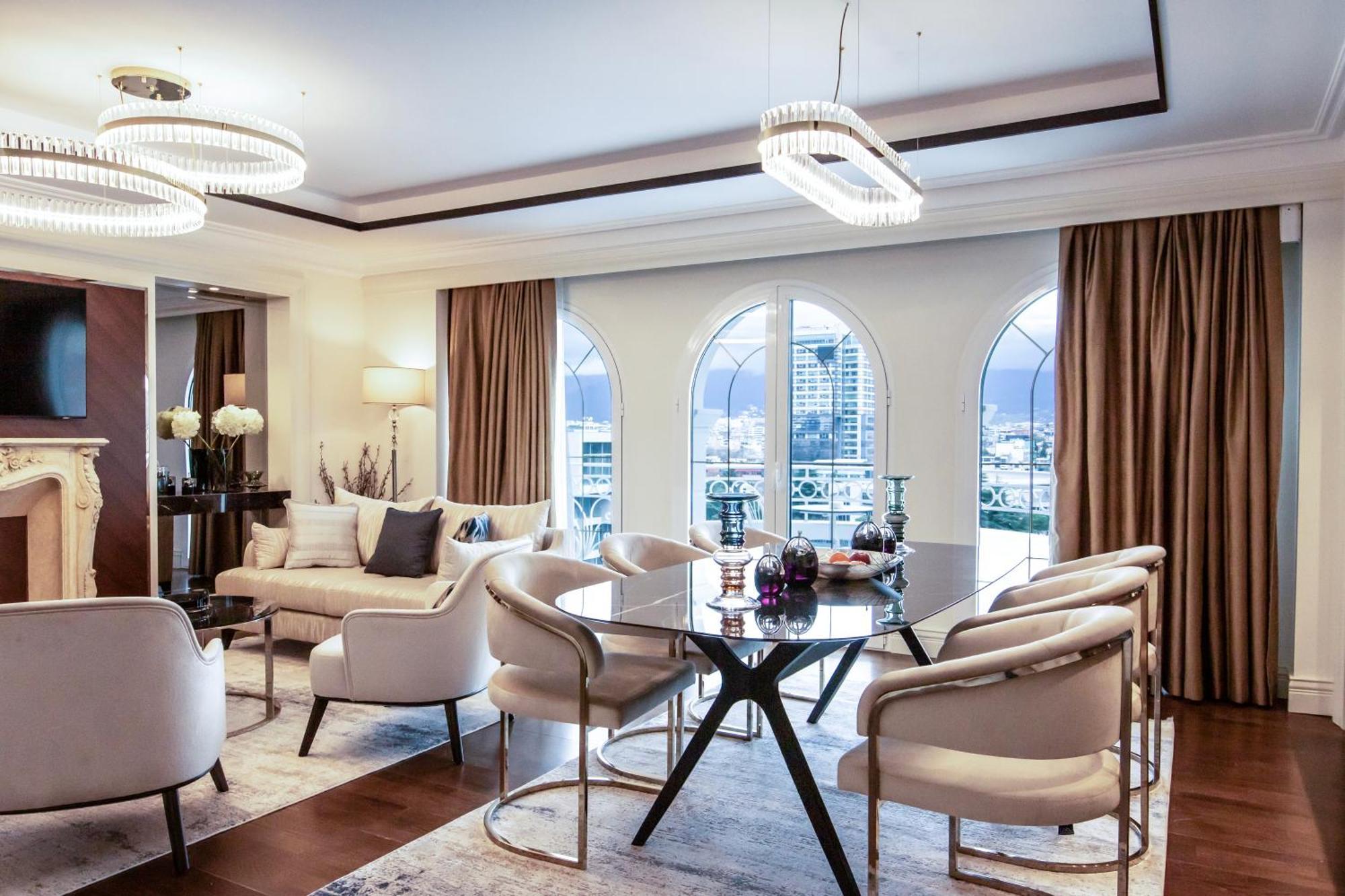 Xheko Imperial Luxury Hotel & Spa Tirana Exterior foto The interior of a suite at the Mandarin Oriental, Munich